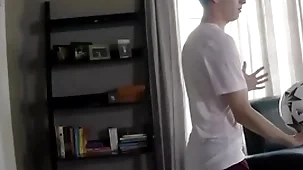 Hung teen in soccer gear fucked by step brother