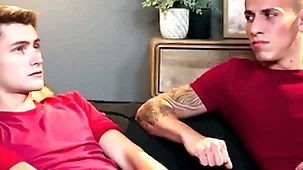 Stepdad fucks stepson and his boyfriend in threesome