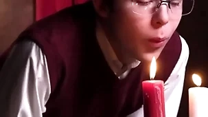 Catholic schoolboy notices that has a goof which leads him to get on his knees to suck it - unclebangs