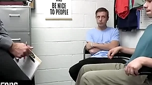 Young perps - muscular officer submits two suspected perps to a strip search and unfathomable cavity cavity search