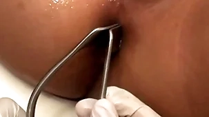 Asian patient penetrated connected with anal hole by stud connected with missionary