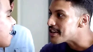Latino cheerful brat fucked rough by step cousins