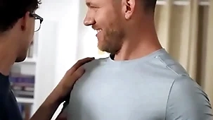 Troye dean goes to daniel's room after getting his asshole fucked wits caden in slay rub elbows with other room - men