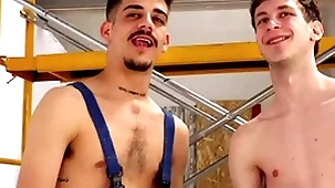 Electric drill machine destroys friends asshole! hardcore twinks around massive dildos