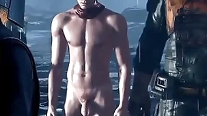 Hot naked 3d male character in amusement