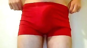 Twink puts undies down and accidentially cums a big tax too fast