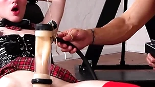 Way-out toys are tried by strongman and his femboy!