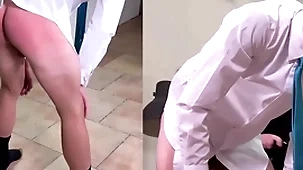A masculine straight boy is spanked hard in a customize and tie