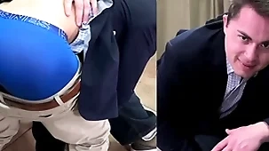 A straight boy goes over the knee for a hard spanking from a man