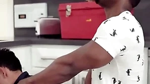 Pounding the sexy handyman with crispy hair