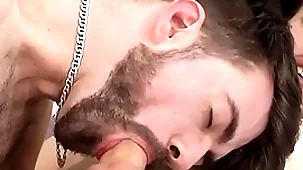 Homosexual young men purl cum after anal lovemaking