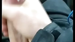 Moaning passenger car cumshot