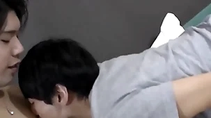 Cute japanese twink doggystyle fucked before garden cumshot