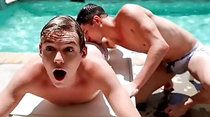 Pool party turns into a wild ass fucking marathon as the two stepbrothers taylor hold the whip hand and jack bailey switch having sex by the pool, and helter-skelter the pool!