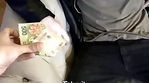 Spanish latino cab driver paid cash by stranger for amateur fucking on camera pov