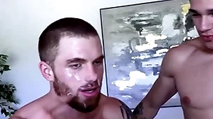 Huge cock jayden marcos fucks and drops a huge facial on gradual redhead dustin hazel