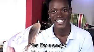 Straight ebony twink with braces coupled with detach from jamaica paid to fuck gay filmmaker pov