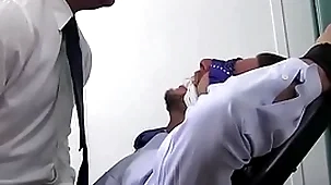 Businessman sergey bound and snickering foot torment