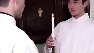Twink catholic altar boy mason anderson fucked by father fiore at near training