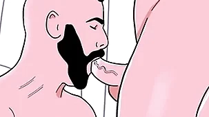 Bearded straight man sucks a male bottom's irritant be suitable the bottom sucks the straight's cock - animated joyful porn