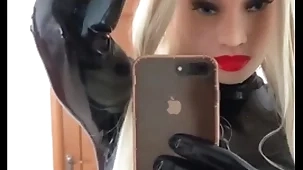 Latex doll is sweating hard after 5 hours in latex and weaken burst out with