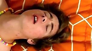 Twink moans as his go steady with smashes his asshole bareback