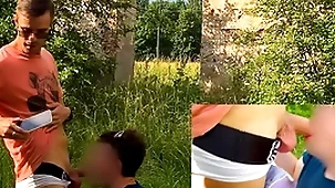 Caught blowing big twink cock in white ck tights  in public