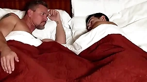 Gay move son sharing motel bed with horny move dad