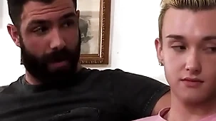 His stepdad understands the stepson closeness to older guys, so he invites him to join in on the top of a nasty threesome with the older guy shadow door
