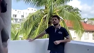 Latin boy climbs into neighbors room for gay intercourse