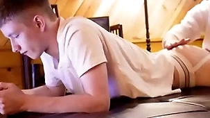 Hot big dick step pop fucks teen in jockstrap bareback-gayzest.com