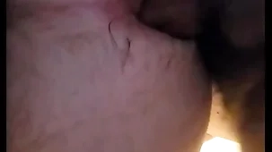 Cum dripping of hairy hole