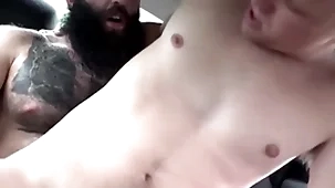Hunk step daddy and twink step lady fuck in automobile - markus kage, brent north