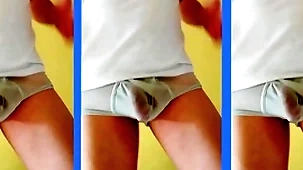 Alejandro ice-storm maduro bailando dotado ropa interior blanca