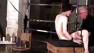 Horny old guy sebastian kane throat fucks hot tied up twink