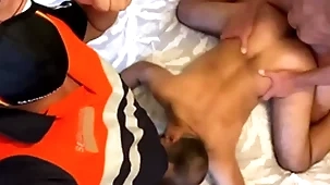Horny security guys fucking a blithe