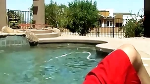 Jacuzzi fooling around turns come into possession of sex yon twink together with jock