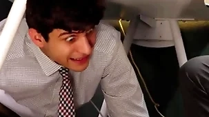 Black boss fucks naughty office clerks up the office
