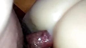 Creampie in girlfriend's fatigued friend's ass